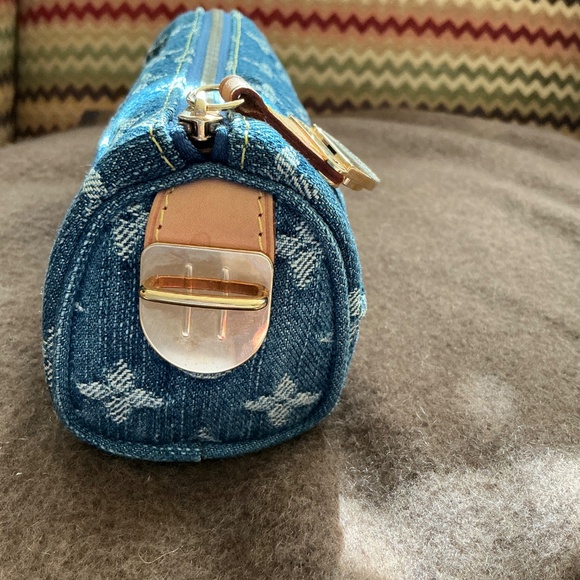 Louis Vuitton Monogram Denim Speedy GM Pochette Case (Cosmetic/Pen Case) RARE - Picture 7 of 12